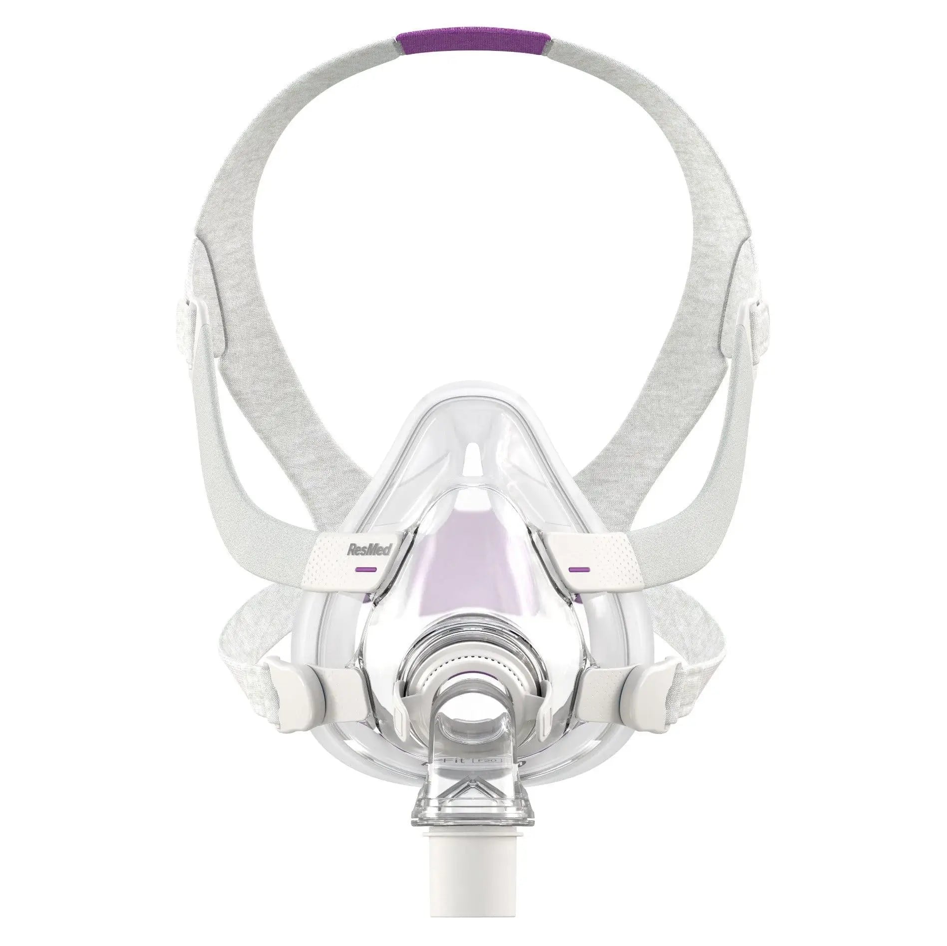 Resmed AirFit™ F20 for Her full face mask with headgear in a white background